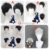 Hunter x Hunter Zeno Zoldyck Leorio PaladiKnight Black Silver Styled Cosplay Wig