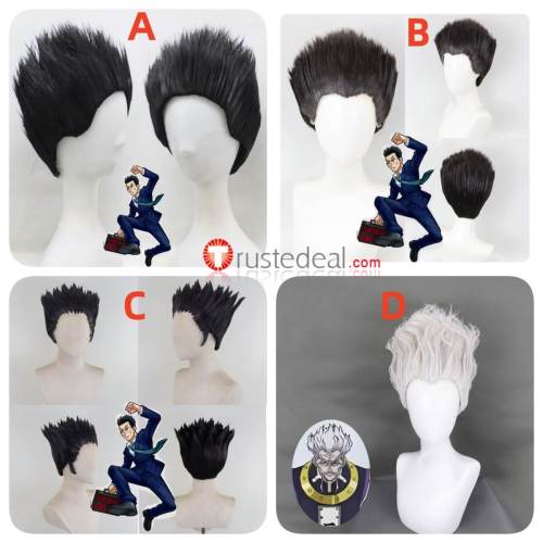 Hunter x Hunter Zeno Zoldyck Leorio PaladiKnight Black Silver Styled Cosplay Wig