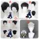 Hunter x Hunter Zeno Zoldyck Leorio PaladiKnight Black Silver Styled Cosplay Wig