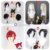 Varis zos Galvus Graha Tia Crystal Exarch Viera Red Black Blonde Styled Cosplay Wig