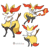 Commission Pokemon Gijinka Braixen Yellow Styled Cosplay Wig 80cm