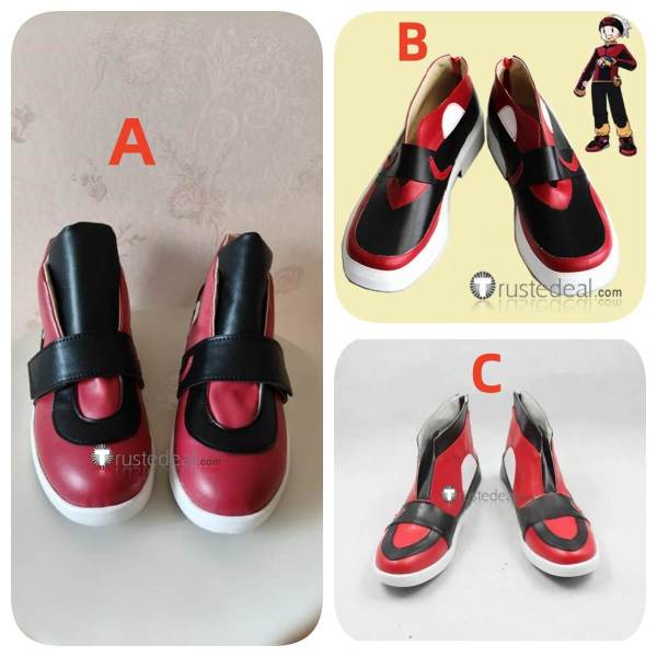 Pokemon Ruby and Sapphire Trainer Brendan Black Cosplay Shoes Boots
