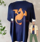 Pokemon Horizons The Series Professor Friede Blue Shirt Coat Cosplay Costume