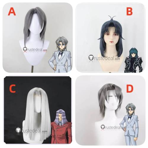 Yugioh Maximillion Pegasus Pegasus J. Crawford Aster Edo Phoenix Zane Truesdale Ryo Marufuji Blue Silver Styled Cosplay Wig