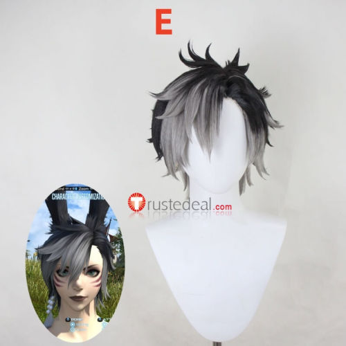 Final Fantasy XIV 14 FFXIV FF14 Varis zos Galvus Graha Tia Crystal Exarch Viera Red Black Blonde Styled Cosplay Wig