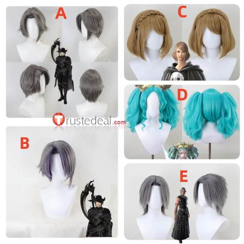 Final Fantasy XIV 14 FFXIV FF14 Zero Athena Urianger Augurelt Menphina Styled Cosplay Wig