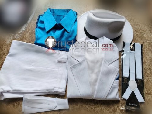 Michael Jackson Smooth Criminal White Suit Cosplay Costume