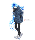 Disney Twisted-Wonderland Idia Shroud Blue Styled Cosplay Wig 90cm