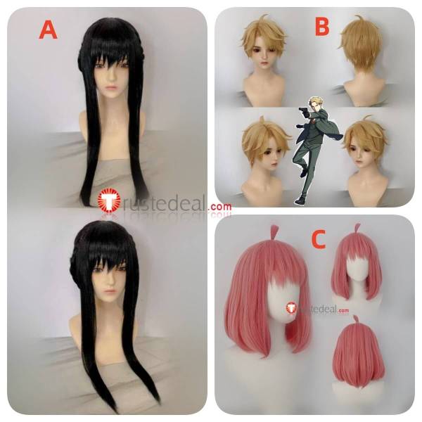 SPY x FAMILY Yor Anya Yor Forger Loid Forger Twilight Black Pink Styled Cosplay Wig