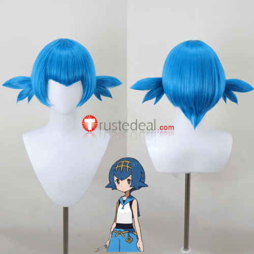 Pokemon Team Galactic Saturn Lana AZ Silver Blue Styled Cosplay Wig