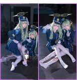 Blue Archive Highlander Railroad Academy Central Control Center Twins Nozomi Tachibana Dark Blue Uniform Cosplay Costume