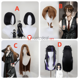 Limbus Company Araya Sprites Rodion Ren Gregor Brown Black Styled Cosplay Wig