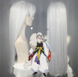 Inuyasha Sesshoumaru Silver White Lace Front Styled Cosplay Wig