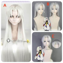 Inuyasha Sesshoumaru Silver White Lace Front Styled Cosplay Wig