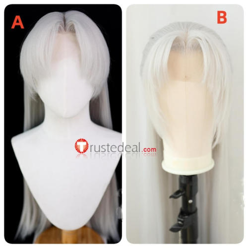 Inuyasha Sesshoumaru Silver White Lace Front Styled Cosplay Wig