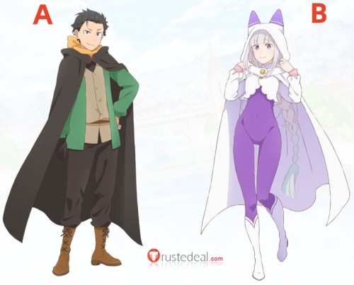 Re Zero Kara Hajimeru Isekai Seikatsu Season 4 Emilia Suit Cloak Natsuki Subaru Cosplay Costume