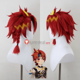 Genshin Impact Varka Illuga Xbalanque Red Grey Blonde Styled Cosplay Wig