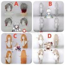 Genshin Impact Illuga Zibai Escoffier Alice Silver Blonde Gray Styled Cosplay Wig