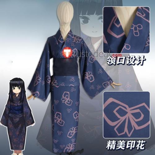 Limbus Company Kid Young Araya Blue Kimono Cosplay Costume