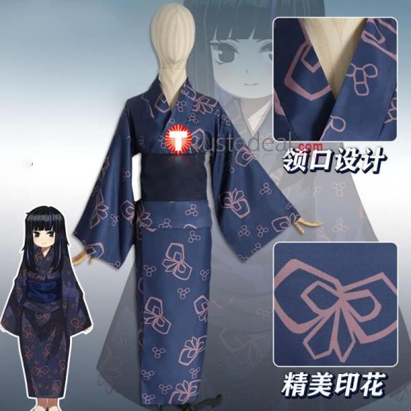 Limbus Company Kid Young Araya Blue Kimono Cosplay Costume