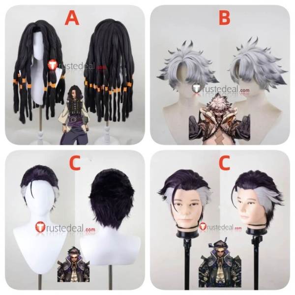 Gachiakuta Jabber Wonger Zodyl Typhon Rudo Surebrec Black Purple Silver Green Styled Cosplay Wig