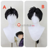 Inuyasha Shichinintai Bankotsu Miroku Black Styled Cosplay Wig