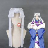 Inuyasha Kagome Higurashi Kikyo Sesshoumaru Okasa Long Black Silver White Styled Cosplay Wig