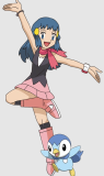 Pokemon Dawn Blue Black Styled Cosplay Wig