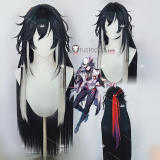 Honkai Star Rail HSR Ashveil Styled Black Blue Cosplay Wig