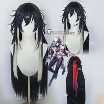Honkai Star Rail HSR Ashveil Styled Black Blue Cosplay Wig