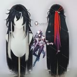 Honkai Star Rail HSR Ashveil Styled Black Blue Cosplay Wig
