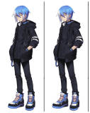 Vocaloid Matsudappoiyo Black Blue Cosplay Costume