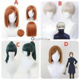 Jujutsu Kaisen Sorcery Fight Toge Inumaki Nobara Kugisaki Maki Zenin Grey Green Styled Cosplay Wig