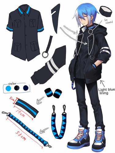 Vocaloid Matsudappoiyo Black Blue Cosplay Costume
