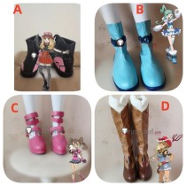 Pokemon XY Serena Shauna Kalos Kitt Lisia Black Cosplay Shoes Boots