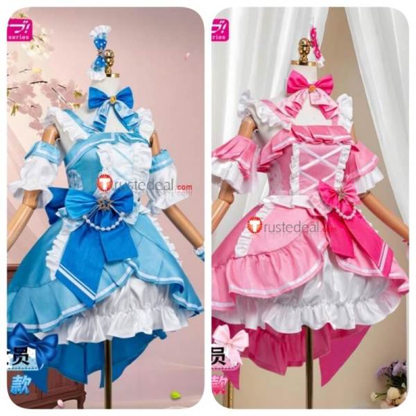 Love Live μs Aqours Special Collab Nico Eli Hanayo Nozomi Maki Dia Knana Chika Yoshiko Riko Pink Blue Cosplay Costume
