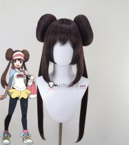 Pokemon Rosa Brown Styled Cosplay Wig