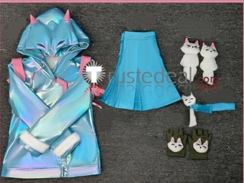 Overwatch 2 Season 15 Battle Skin Rainy Day Kiriko Blue Cosplay Costume