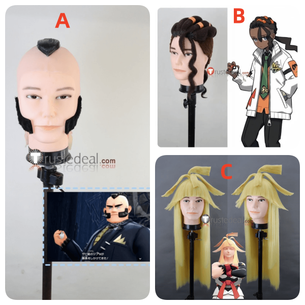 Pokemon Legends Z-A ZA Philippe Naveen Ivor Blonde Brown Black Styled Cosplay Wig Beards