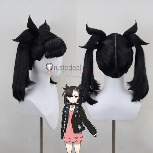Commission Pokemon Sword Shield Marnie Black Styled Cosplay Wig