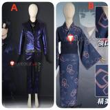 Limbus Company Kid Young Araya Blue Kimono Purpe Cosplay Costume
