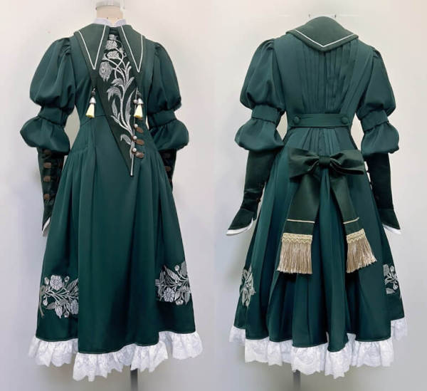 FF14 FFXIV Halmarut Green Dress Cosplay Costume