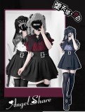 Sweet Short Sleeves Jirai Kei Japanese Dress Set 3 Colors Blouse Skirt