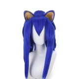 Sonic Blue Brown Prestyled Cosplay Wig