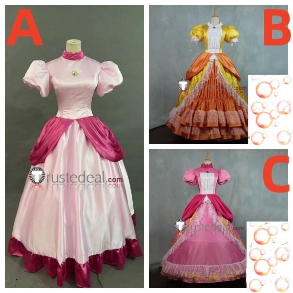 Princess Pink Orange Dress Cosplay Costume