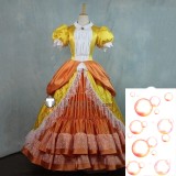 Princess Pink Orange Dress Cosplay Costume