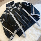 Jirai Kei Cyberpunk Black White Oversize Electronics Coat Shorts Pants