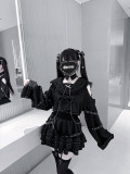 Jirai Gothic Ryosangata Black Sailor Collar Lolita Dress