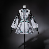 Jirai Kei Cyberpunk Black White Techwear Bunny Lolita Dress