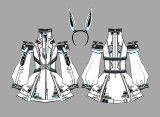 Jirai Kei Cyberpunk Black White Techwear Bunny Lolita Dress